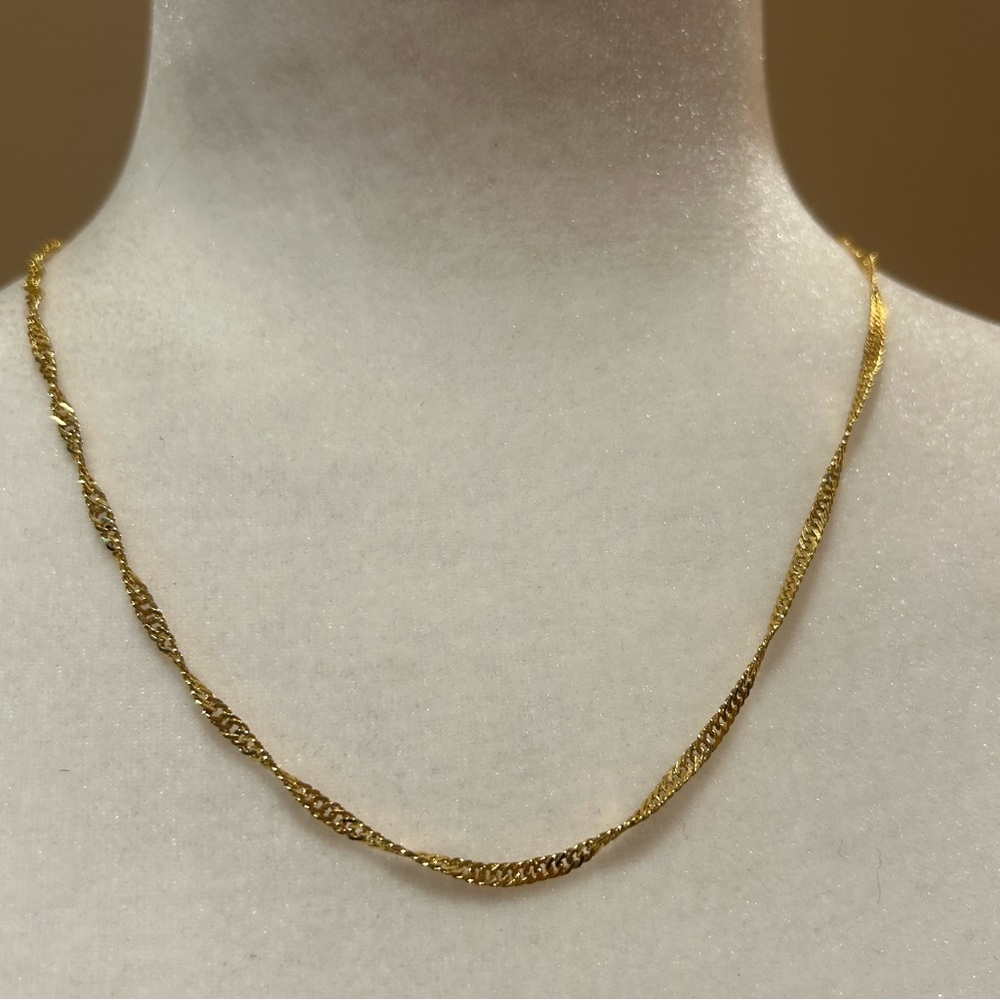 Twisted Gold Chain Necklace